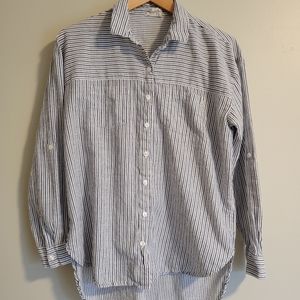Pac Sun LA Hearts Pinstripe Button Down, Medium